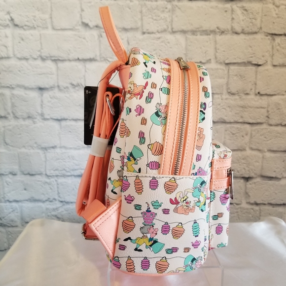 Loungefly Mad Hatter Tea Party Alice in Wonderland Mini Backpack Bag New - Picture 6 of 16